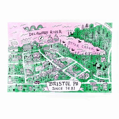 Bristol Map, print GRIA047
