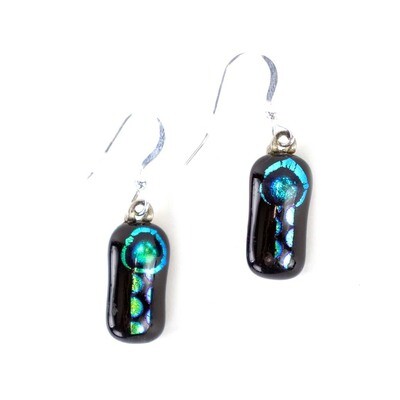 Blue Black Circles, small earrings VINK792