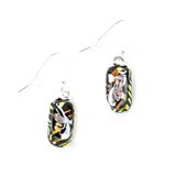 Orange Animal Pattern, small earrings VINK791