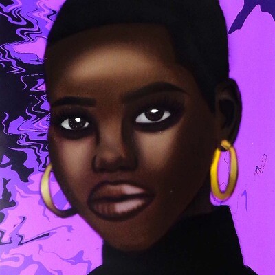 Purple, print HANJ02