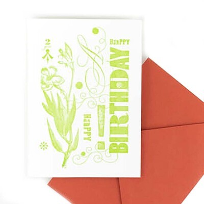 Happy Happy Birthday Green Orchid, card RAER61
