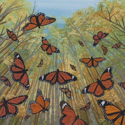 Monarch Butterflies, mini print SUNH043