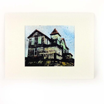 Charleroi, unframed mixed media painting POKG111