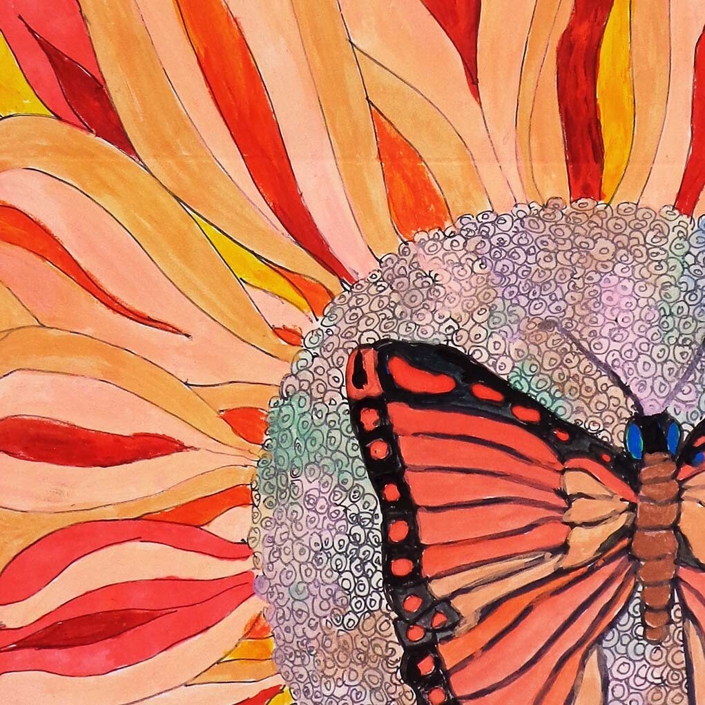 Butterflies, painted card SHEC004