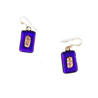 Glittery Purple Metallic Gold, earrings VINK739