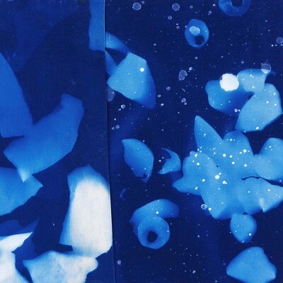 Underwater, cyanotype on fabric ROHG010