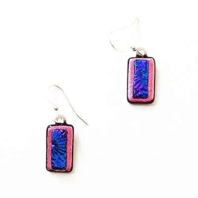 Pink and Blue-Violet Topper, earrings VINK729