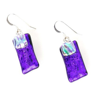 Sparkling Violet with Turquoise Bead, earrings VINK745