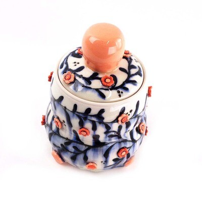 Orange Flower Jar, porcelain SNYB066