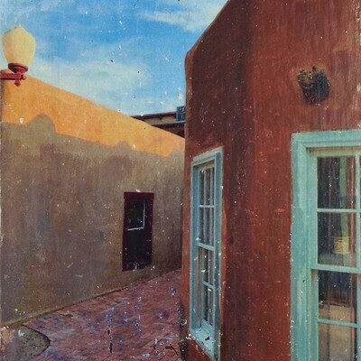 New Mexico Alley, mixed media painting SAND485