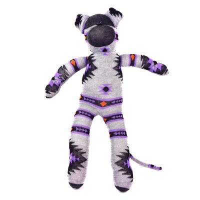 Geometric Pattern in Purple Black, sock monkey GOLE122