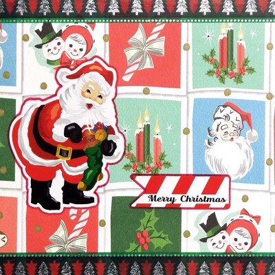 Santa with Stocking, Christmas card SPEB05