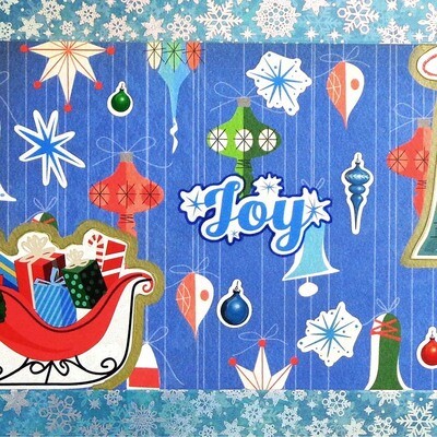 Sleigh with Retro Ornament, Christmas card SPEB11