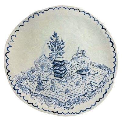 Wallace Street Dinner Plate: Sandwich Picnic, ceramic WHYE040