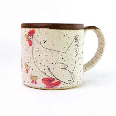 Hens & Chicks, stoneware mug BICE190
