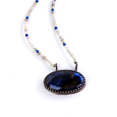 Ima Labradorite & Blue Hematite, necklace REIP196