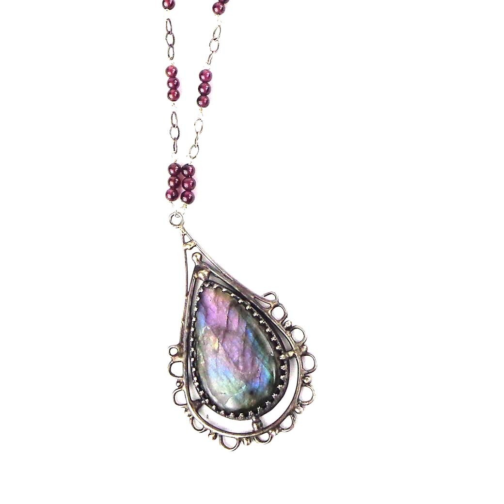 Labradorite Filigree, necklace REIP197