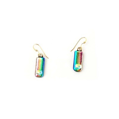 Vertical Rainbow, glass earrings VINK826