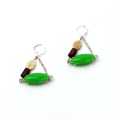 Green Leaves, earrings KUDM220