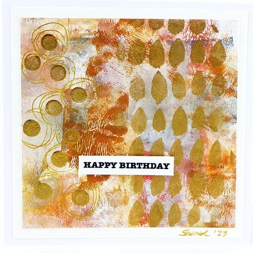 Gold Dots Abstract Happy Birthday, birthday card AROS032