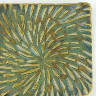 Mini Plate - Aged Copper Flower Burst,ceramic BURR167