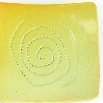 Mini Plate - Yellow Spiral, ceramic BURR162
