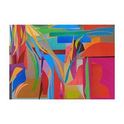 Tropical Cascade, hand-inked print FERX041