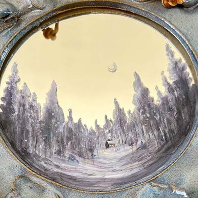 Winter Solstice, acrylic on mirror BARJ158