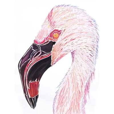 Fierce, framed watercolor BARC250