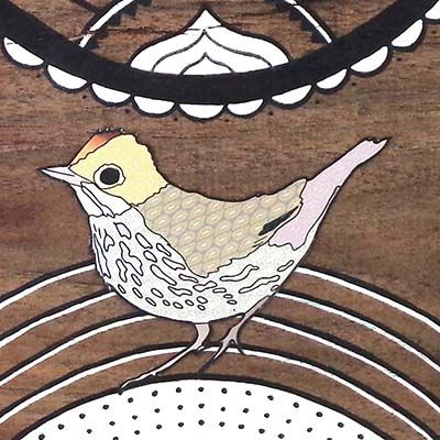 Oven Bird, mixed media on wood KELL069