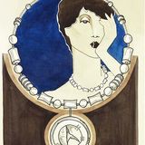 Skoogfors Necklace, framed gouache ROWM08