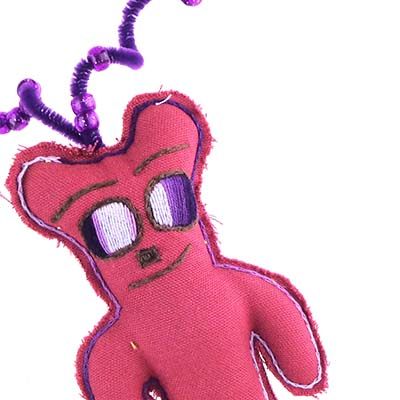 Aubergine Mauve Bear, small plushie PROM053
