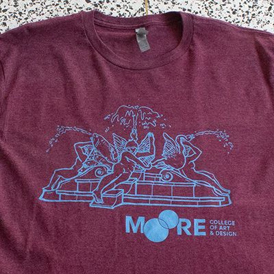 Fountain Tee: Heather Maroon/Blue