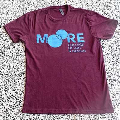 Moore Tee: Heather Maroon/ Light Blue
