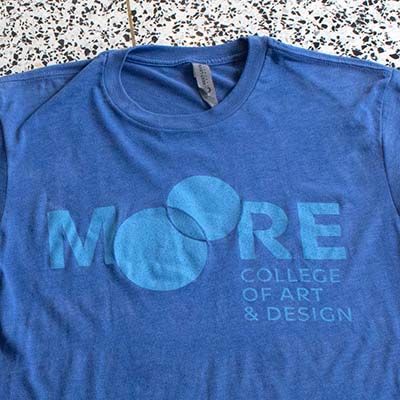 Moore Tee: Vintage Blue/Light Blue