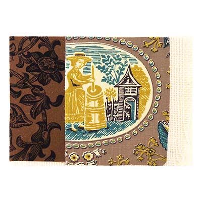 Golden Butter Churn, textile collage card HIRC245