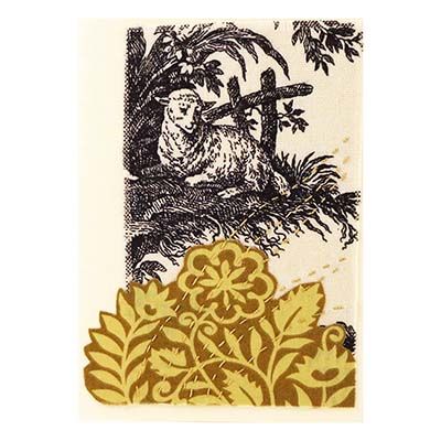 Toile: Sheep, textile collage card HIRC251
