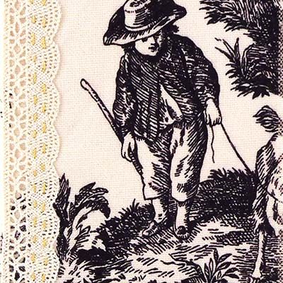 Toile: Walking Animal, textile collage card HIRC250