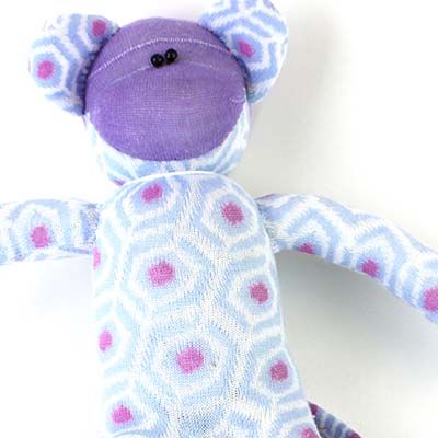 Blue Hexagons, sock monkey GOLE144