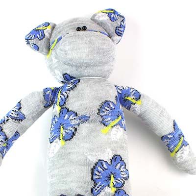 Blue Hibiscus, sock monkey GOLE145