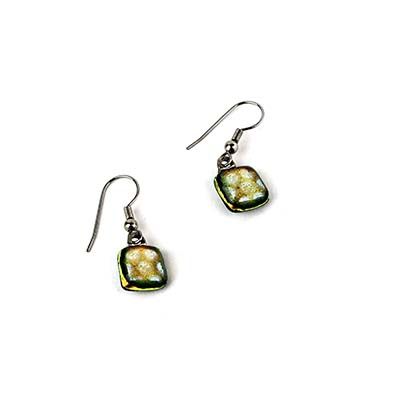 Yellow and White Polka Dots, earrings VINK848
