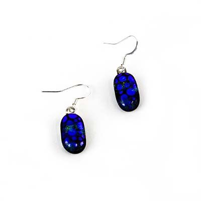 Blue and Black Oblong, earrings VINK847