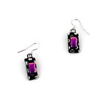 Silver Polka Dot with Magenta, earrings VINK844