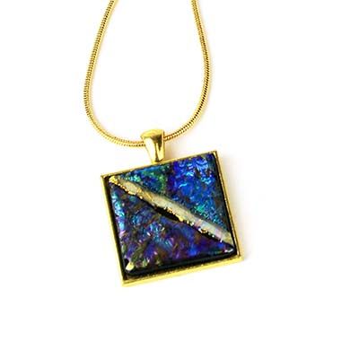 Diagonal Line Square Pendant, necklace VINK857