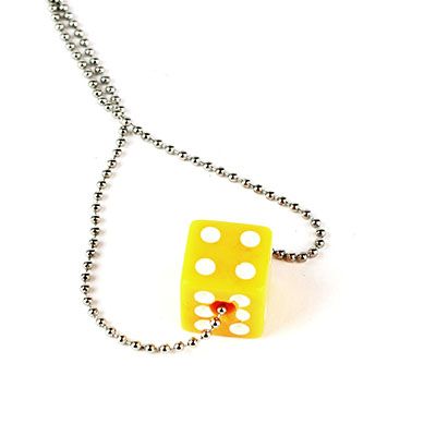 Yellow Single Dice, necklace PROM059