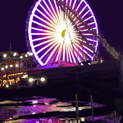 Ferris Wheel on Holographic Paper, large print HEEK12