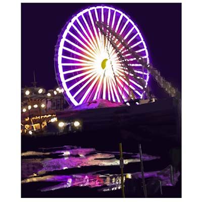 Ferris Wheel on Holographic Paper, large print HEEK12