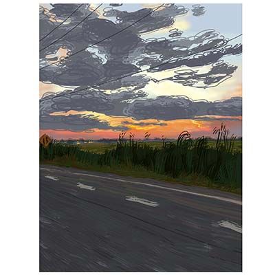 Orange Sunset, large print HEEK15