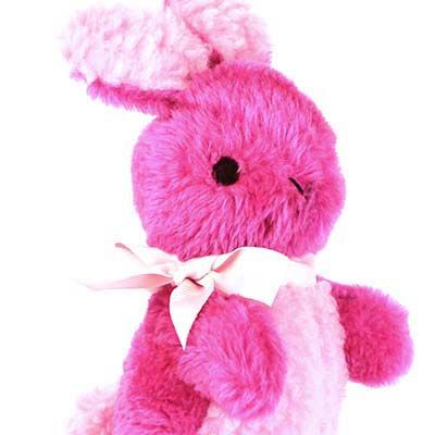 Pinkie, pink sitting bunny plushie CASA099