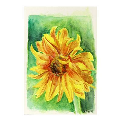 Sunflower, original art postcard BOWE12